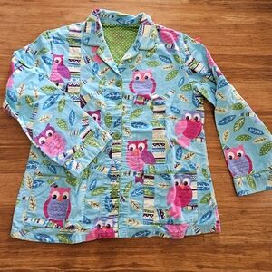 Nick & Nora Multicolor Owl Print Pajama Set